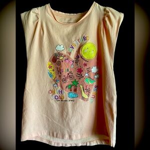 Girls, Guess, size 6, organic cotton fiber t-shirt, peach cream
